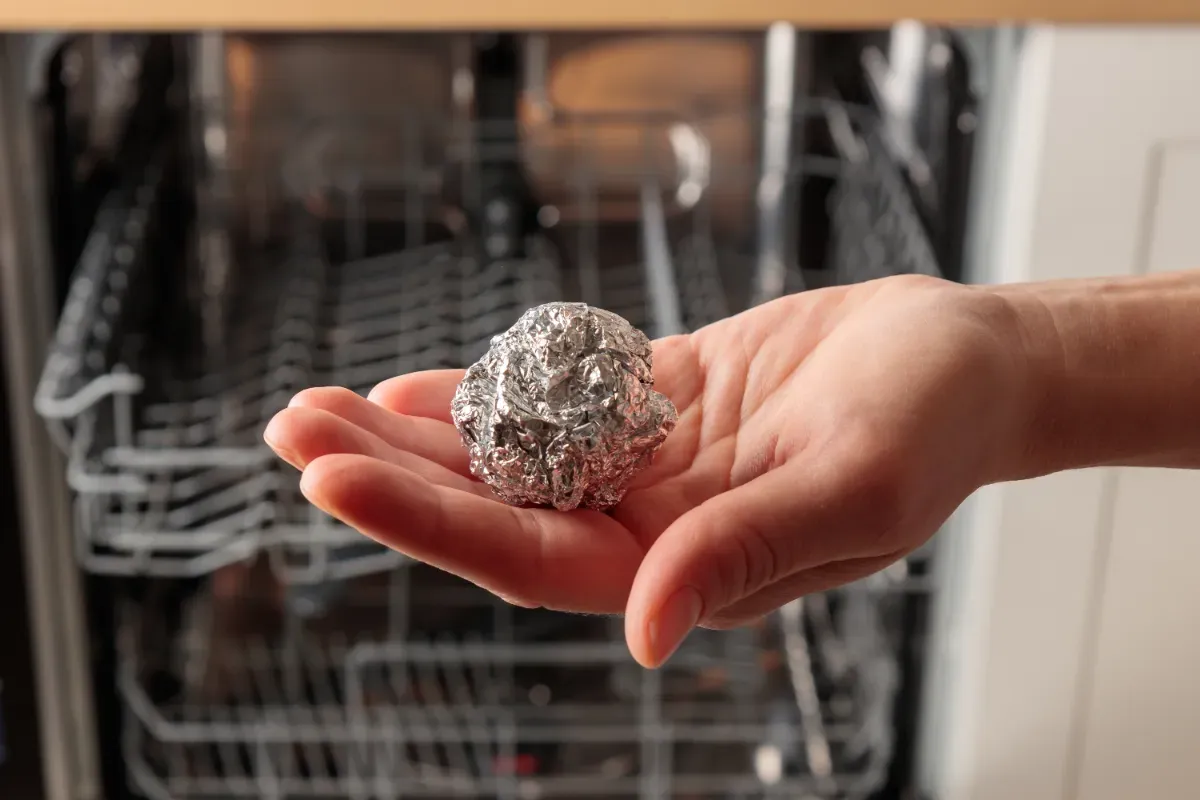 Glanzend bestek uit de vaatwasser: hoe aluminiumfolie helpt